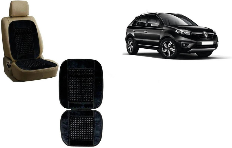HANSHIKA ENTERPRISES Wooden Bead, Velvet Seating Pad For Renault Koleos(Front Seats, Back Seats Black)
