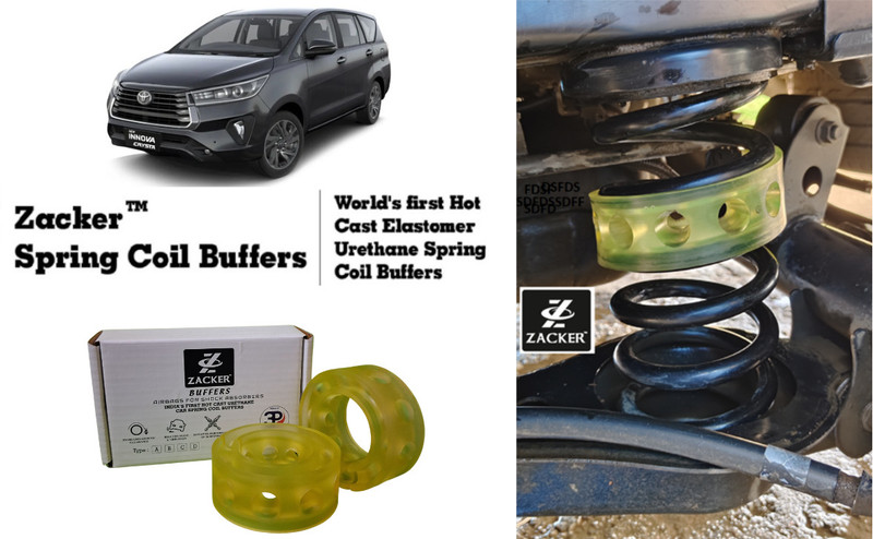 Zacker for Toyota Innova Crysta, Front Suspension Coil Spring Buffer, Shock Absorber(Car)