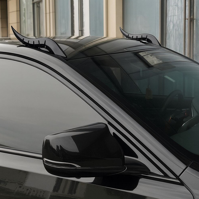 Auto MT Car Roof Dragon Horn Modification,Exterior Decoration,Roof Horror Horn Spring Leaf(Car)