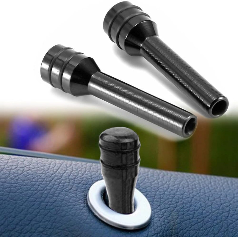 Auto MT Black 2PC Set Door Lock Pull PIN Aluminum Interior CAR Door Lock Universal Car Flywheel