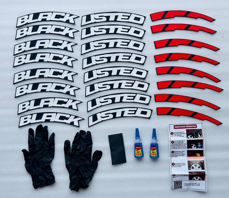 Auto MT Black Listed White RED Tyres Customized Permanent Rubber With Glue+GLOVES. Car Flywheel