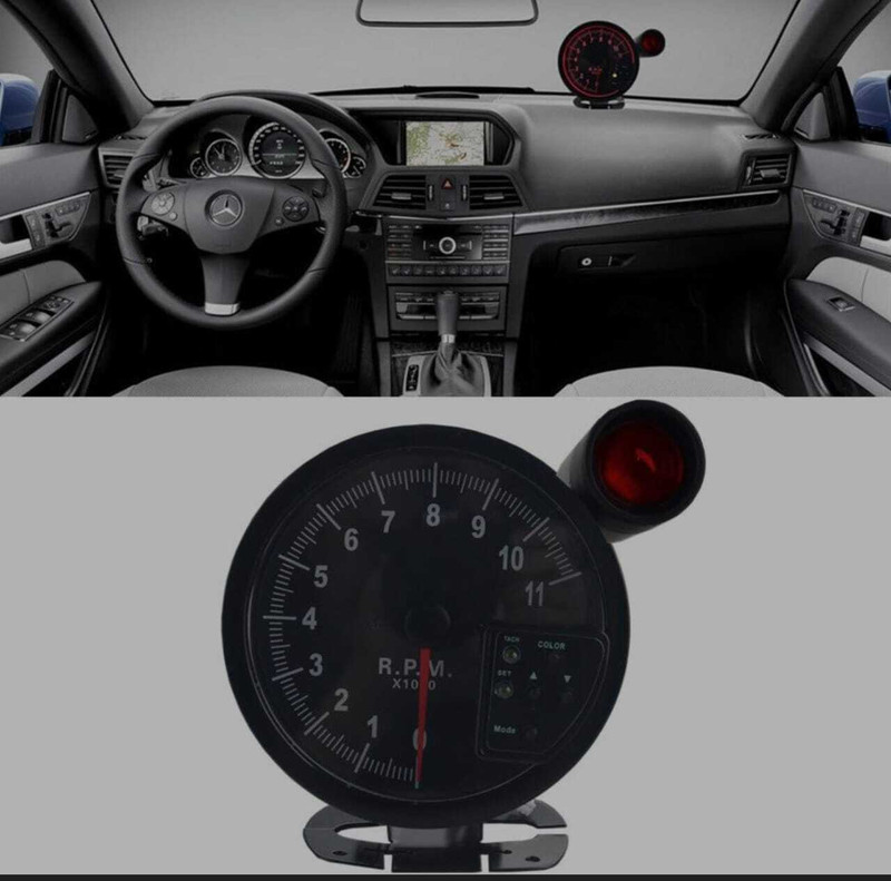 Auto MT Black Tiger RPM Meter Speedometer Universal Tacho-Gauge for All Cars. Car Flywheel