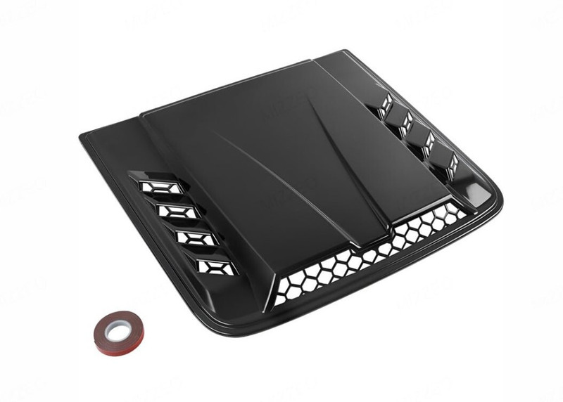 Auto MT Black Model-3 Bonnet Hood Scoop 46cmX51cm Air Flow Intake Cover Car Universal. Spring Leaf(Car)