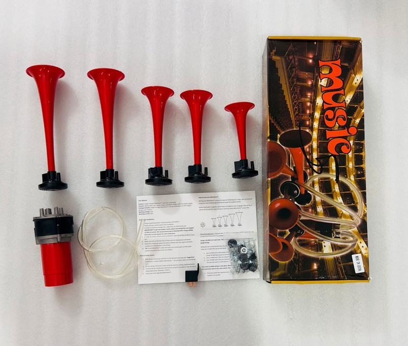 Auto MT 5 Trumpet Musical PIPE Pressure loud Horns 12V for All Vehicles sound 3PC/SET Car Flywheel