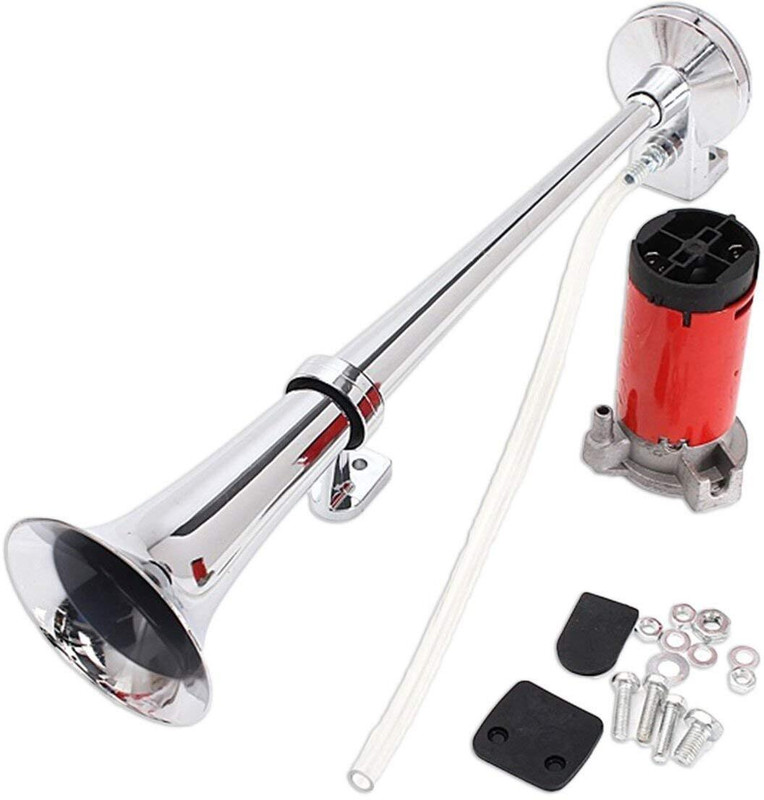 Auto MT 12V Single TRAIN Trumpet Air-Horn Compressor Loud for Truck Boat SUV Train. Turbo Charger