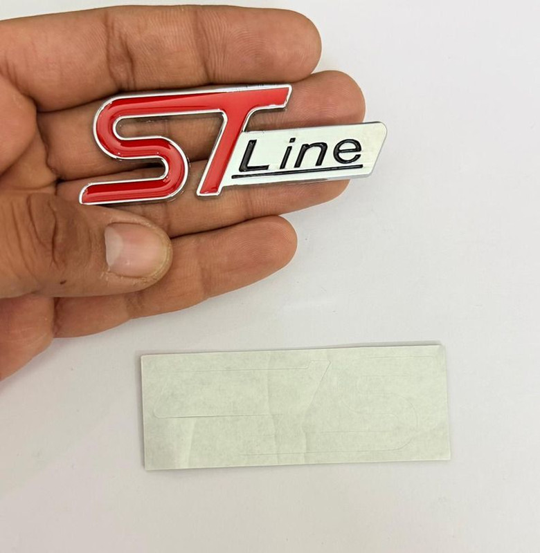 Auto MT RED -Chrome ST Line Sticker Metal 3D Logo 7.2cmX2.2cm 3D Sticker Universal. Spring Leaf(Car)