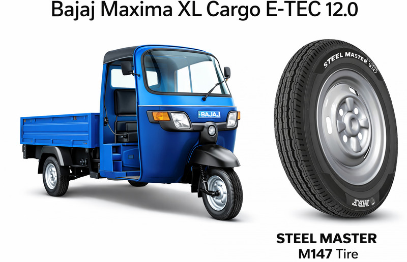 MRF 130/80R12 Steel Master M147 TL 3 Wheeler Tyre(130/80R12, Tube Less)