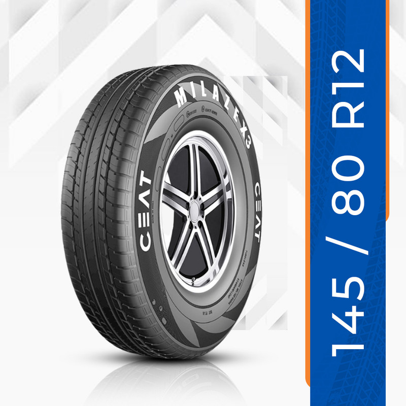 CEAT 145/80R12 MILAZE X3 74T 4 Wheeler Tyre(145/80R12, Tube Less)