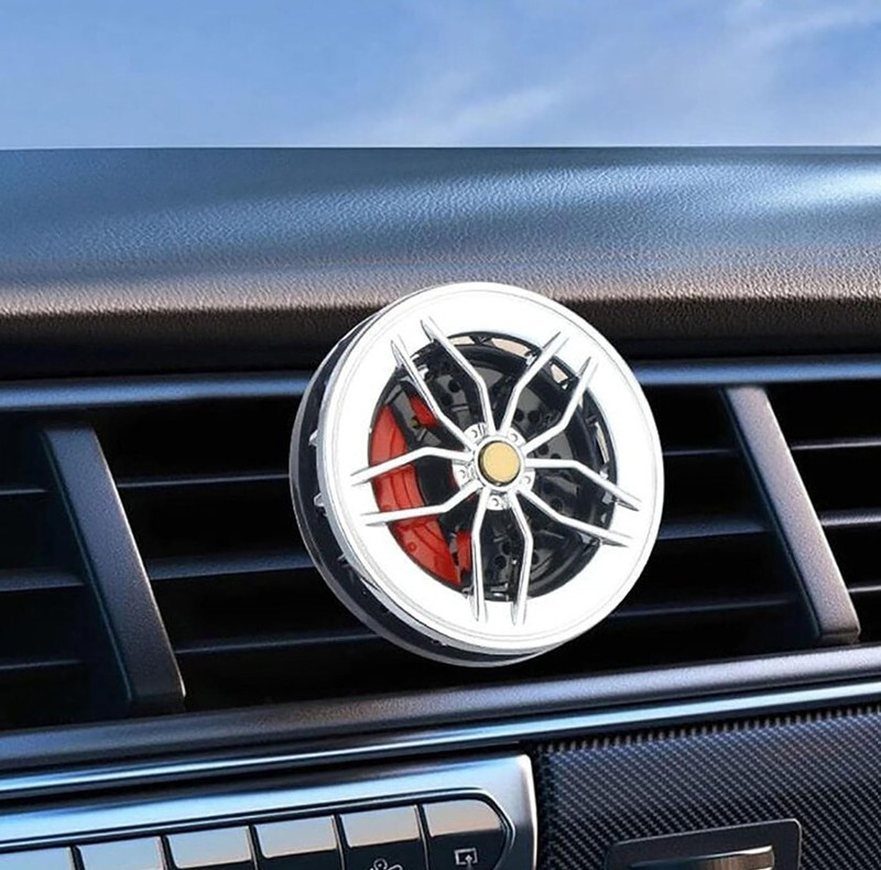 Auto MT SILVER Rotating Wheel Design Car AC Vent Clip Aromatherapy Air Freshener. Vehicle Tool Kit