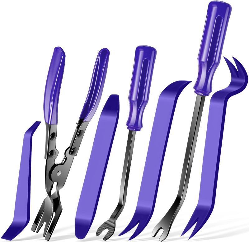 SERPLEX 7pcs Trim Removal Panel Pry Tool Set for Car Interior Repair Vehicle Tool Kit