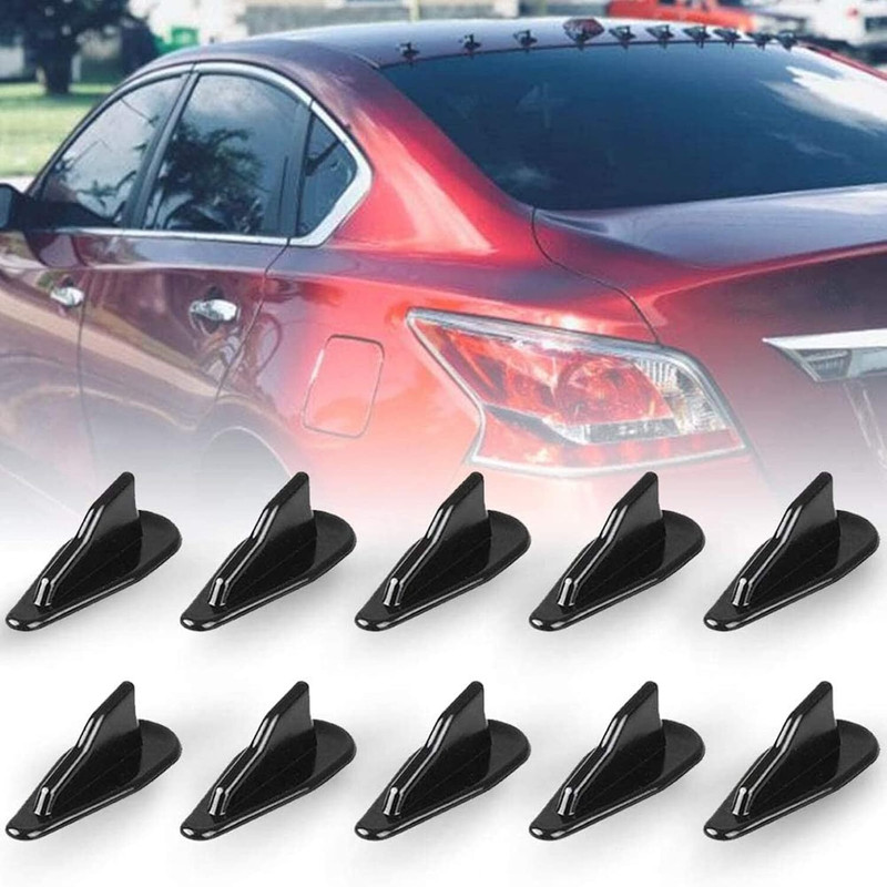 Auto MT 10-Pcs Mini Shark Fin Diffuser Vortex Generator Car Roof-Decoration Spoiler. Car Flywheel