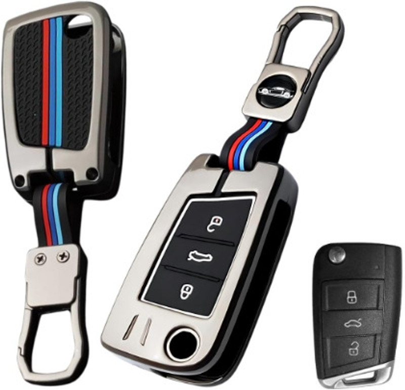 Auto MT Metal Silicon Key Cover Skoda Volkswagen Slavia, Kushaq Octavia Virtus Taigun Car Flywheel
