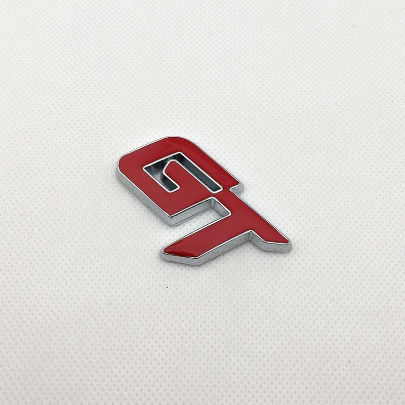 Auto MT GT GTI CHROME RED Logo 6.4cmx 3.8cm Car Metal Logo Emblem 3D Badge Sport Sticker Vehicle Tool Kit