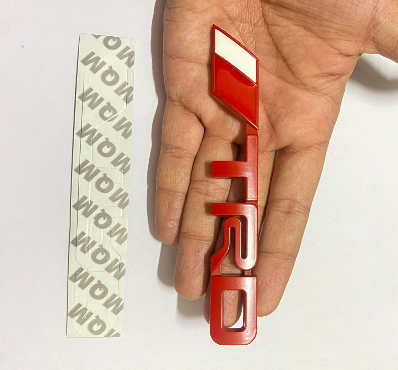 Auto MT LONG TRD LOGO RED 12.5 x 3.4Cm Car Metal Emblem Premium Sport Sticker Car Flywheel