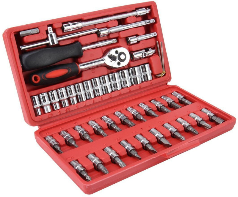 highquality 46 Pieces Tool Set Car Bike Repair Tool Set Hand Tool Wrench Screwdriver set Vehicle Tool Kit