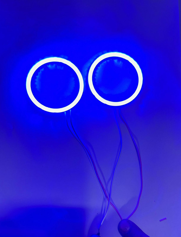 Auto MT 2PCS 60MM BLUE COB RING LED Angel Eyes Led Ring DRL Halo Ring COB Car Flywheel