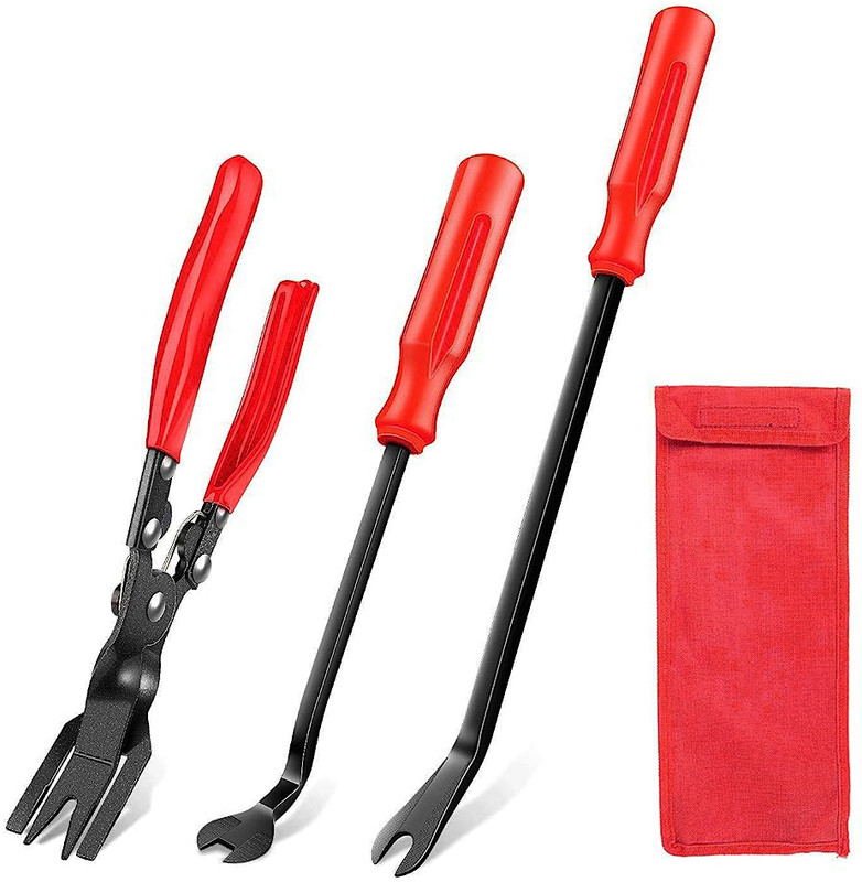HANNEA Car Repair Tool Rubber Clip Remover Tool Clip Pliers Set of 3 Fastener Vehicle Tool Kit