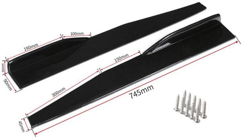 Auto MT ABS 75CM Side Bumper Splitter Car Side Chin Bumper Body Kit Splitter Spoiler Car Spring Leaf(Car)