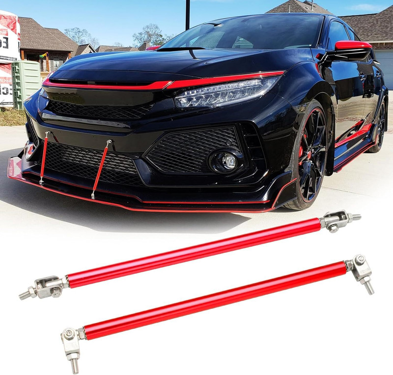 Auto MT Big Red Splitter Strut Rod Universal Adjustable Front Bumper Tie Support Bar Car Flywheel