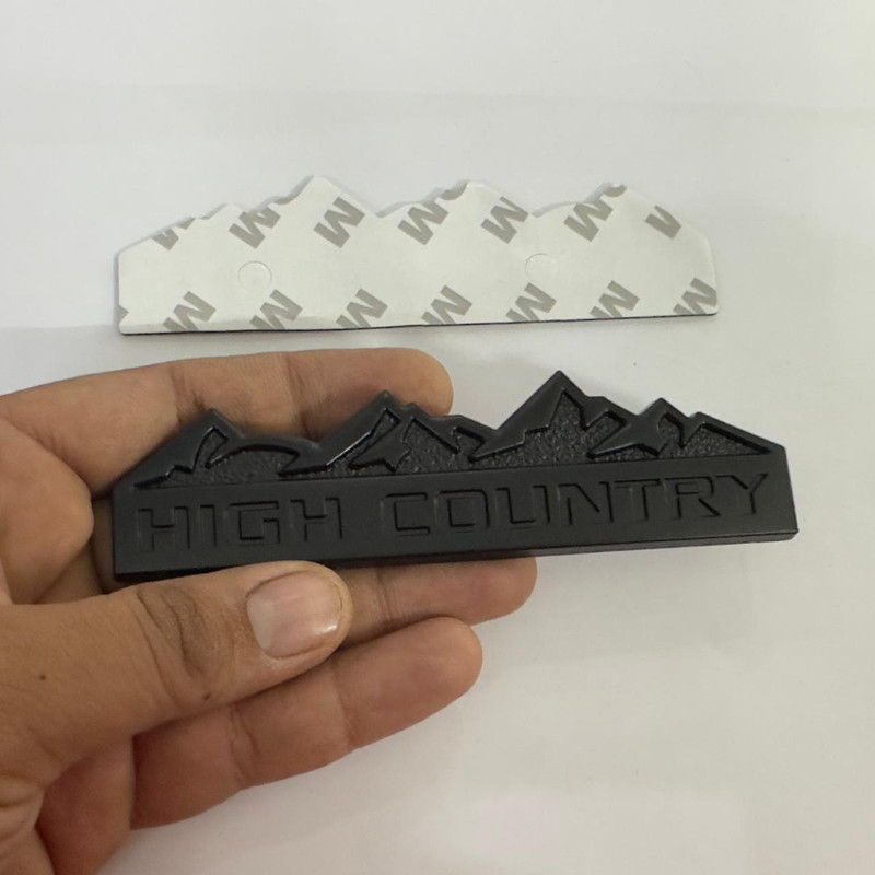 Auto MT HIGH Country (12.3cmx3cm) Black-Metal, Sticker for Car&Bike 3D Emblem 3D Badge. Car Flywheel
