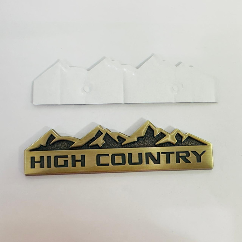 Auto MT Golden High Country Metal Sticker (12.5cmx3.5cm) for all Car&Bike 3D Emblem. Car Flywheel