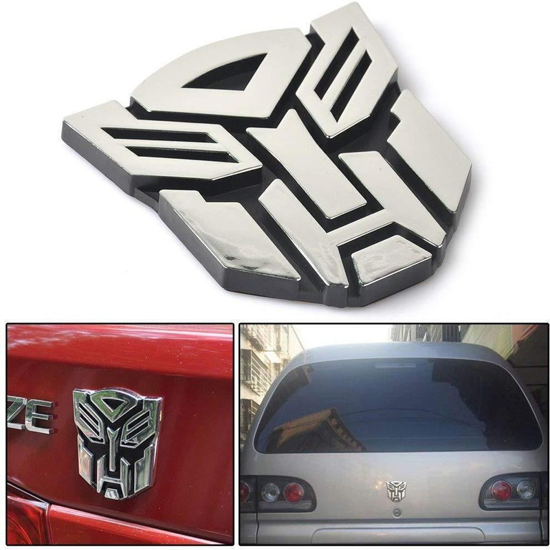 Auto MT TRANSFORMER LOGO, 7.2 x 7cm CAR METAL 3D BADGE SPORT STICKER Vehicle Tool Kit