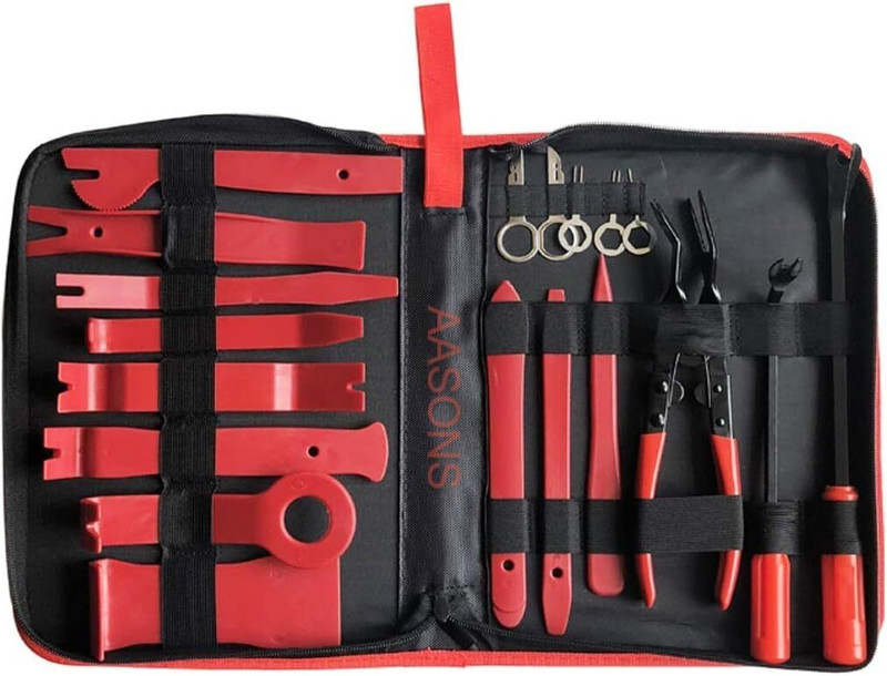 AASONS 19Pcs Trim Removal Tool Pry Tool Set with Storage Bag Vehicle Tool Kit