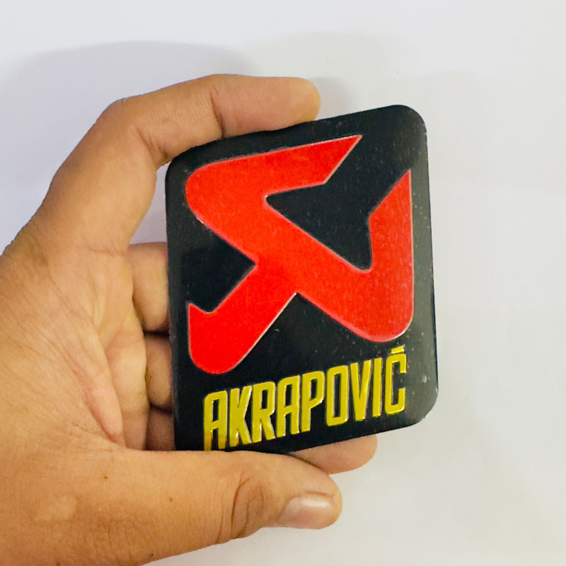 Auto MT AKRAPOVIC Metal Sticker 9cmx7.2cm for Car&Bike, Emblem 3D Badge Vehicle Tool Kit