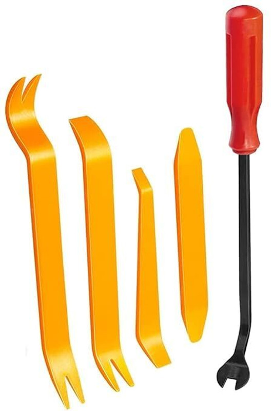 SUNNIFA 5 in 1 Car Trim Remover Tool Set with Metal Clip Remover Plastic Pry Tools Vehicle Tool Kit