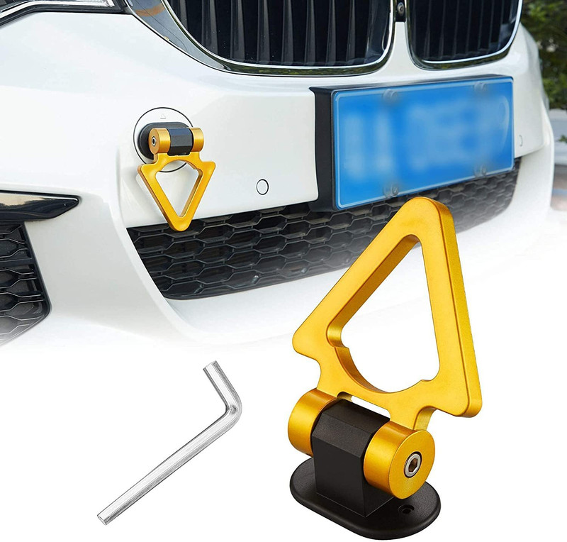 Air Wink Universal CAR Triangle Decorative Racing Dummy Hook ,Tow Hook (ONLY DECORATION) Front and Rear Mount Towing Hook