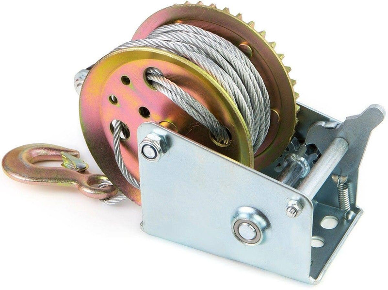 Bellveen 1200lb Tow Cable with Hand Gear Winch 10 m Towing Cable(Steel, 500 kg Pull Capacity)