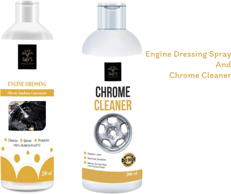 SAPI'S Chrome Cleaner with Engine Dressing Cleaner Liquid Vehicle Glass Cleaner(400 ml)