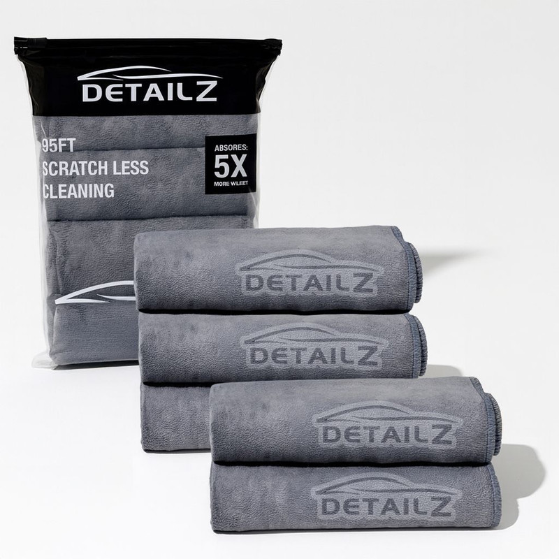DETAILZ Microfiber Vehicle Washing  Cloth(Pack Of 5, 380 GSM)