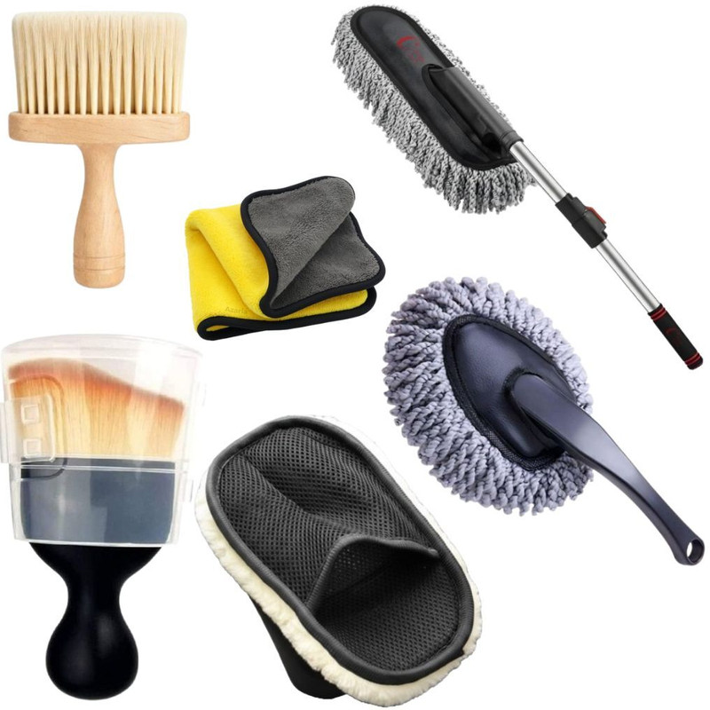 VIDHYAWAN 6 Pcs Multipurpose Car Interior & Exterior Cleaning Kit Combo