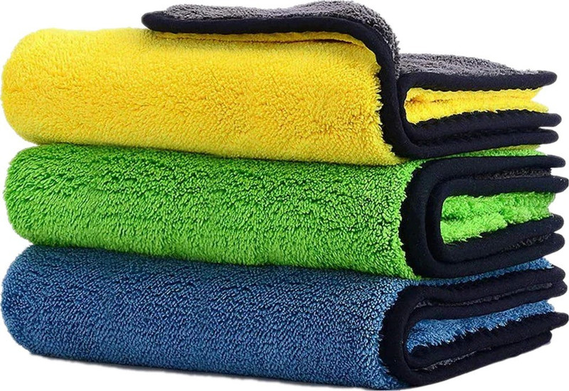 MOCKHE Microfiber Vehicle Washing  Cloth(Pack Of 3, 800 GSM)
