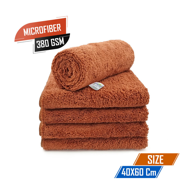 SOFTSPUN Microfiber Vehicle Washing  Cloth(Pack Of 5, 380 GSM)