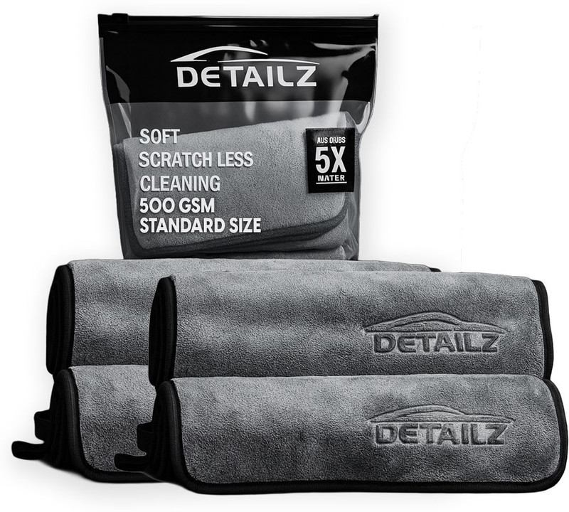DETAILZ Microfiber Vehicle Washing  Cloth(Pack Of 4, 600 GSM)