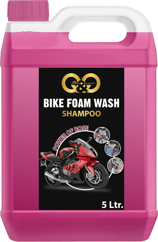 QANDQLIFESYLE bike wash liquid 5ltr Luxurious Formula for Tough Dirt Removal Car Washing Liquid(5000 ml)