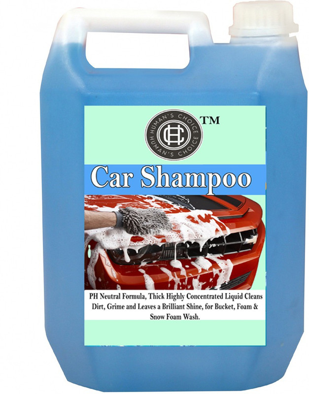Human's Choice Premium Car Shampoo (5Ltrs) PH Neutral Formula, Thick Highly Concentrated Liquid Cleans Dirt, Grime and Leaves a Brilliant Shine, for Bucket, Foam & Snow Foam Wash. Car Washing Liquid Car Washing Liquid(5000 ml)