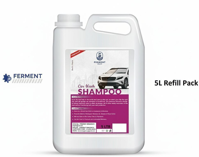 FERMENT ORGANICS PREMIUM High-Gloss Car Shampoo Car Washing Liquid (5000 ml) Car Washing Liquid(5 ml)
