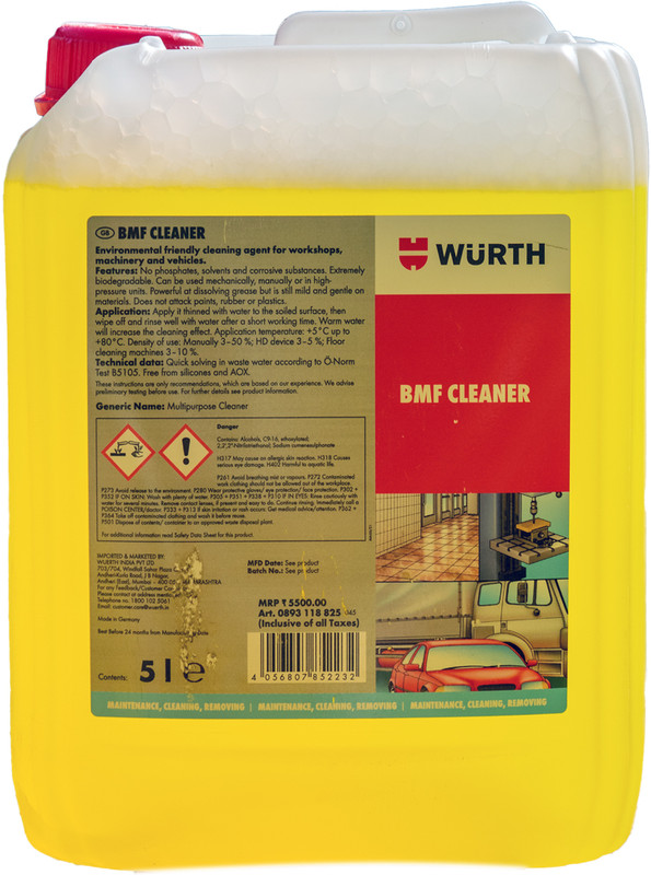 Wurth BMF Cleaner for Workshop Machinery and Vehicles Car Washing Liquid(5000 ml)