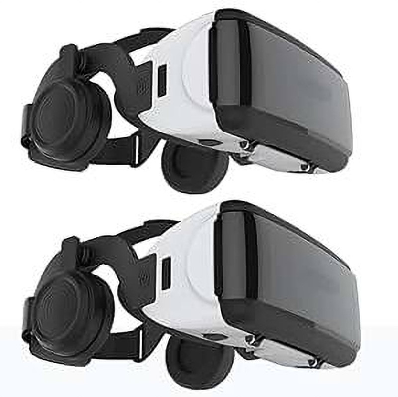 DRUMSTONE Pack of 2 G06E VR Headset Anti-Radiation, Adjustable Screen – Ideal Gift Video Glasses(Black)
