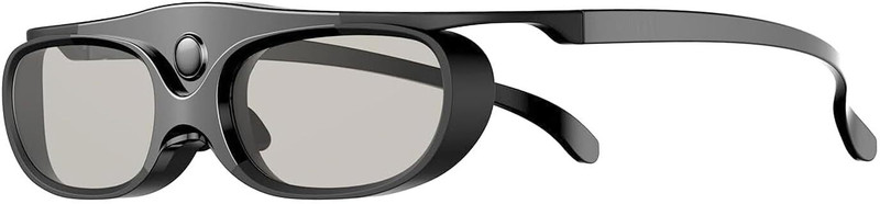 amiciVision 3D Eyewear for DLP Link 3D Projectors, 144Hz Rechargeable Active Shutter Video Glasses(Black)