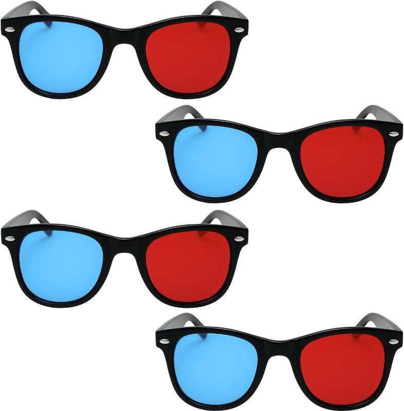 TRONICS INDIA Red Cyan 3D Glasses Anaglyph Home Cinema Projector Compatible Video Glasses(Red Blue)