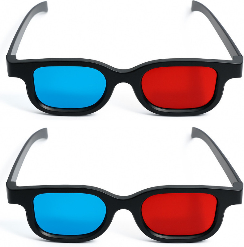 TRONICS INDIA Anaglyph Red Cyan 3D Glass RC-03-2pcs Video Glasses(MULTICOLOR WITH FREE 3D BOOKLET)