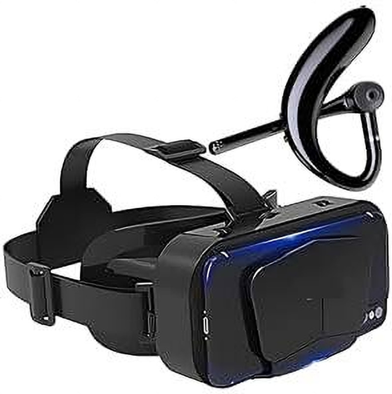 DRUMSTONE Adjustable VR Headset: 3D Glasses with HD Blu-ray & S209 Wireless Ear Clip Video Glasses(Black)