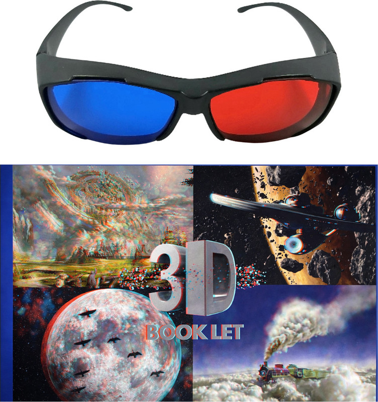 TRONICS INDIA Red Cyan 3D Glasses for YouTube, Movies & Projectors with 32-Page 3D Booklet Video Glasses(Red Blue Pack of 1)