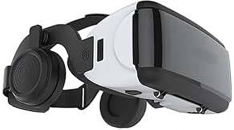 DRUMSTONE G06E VR Headset: Adjustable Screen, HD, Anti-Glare, & Comfortable for 3D Movies Video Glasses(Black)