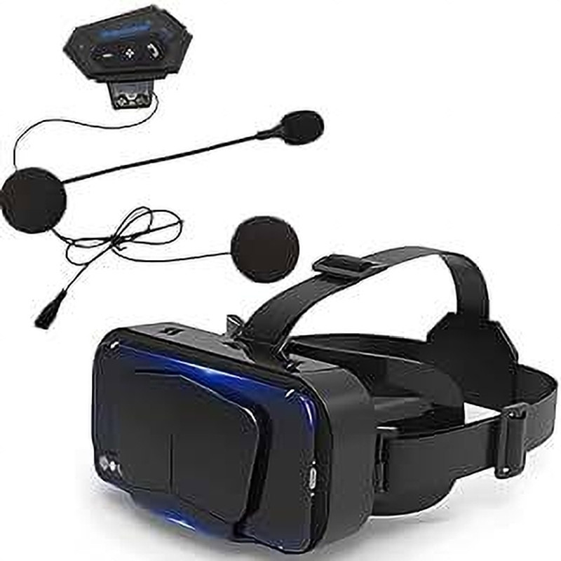 DRUMSTONE VR Headset: 3D Glasses for iOS & Android, Motorcycle Bluetooth Headset–Best Gift Video Glasses(Black)