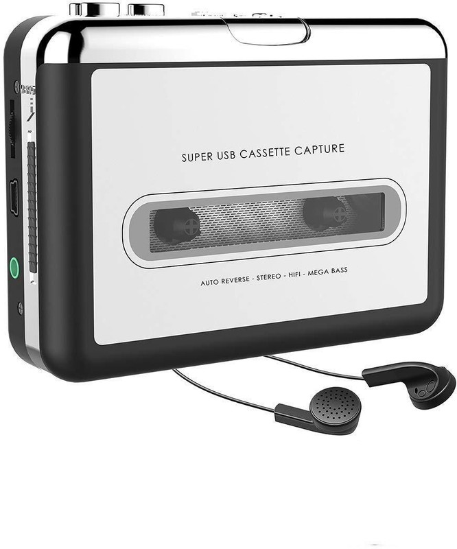 ezcap USB Cassette-to-MP3 Converter Capture,Stereo Recording VOOCME Audio Super 218 inch Blu-ray Player(USB Portable Cassette/Tape to PC MP3 Switcher Converter with Headphone)